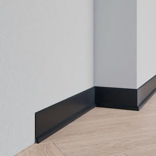 Beperkte Voorraad PVC-plint zwart - PVC - 9 x 70 mm